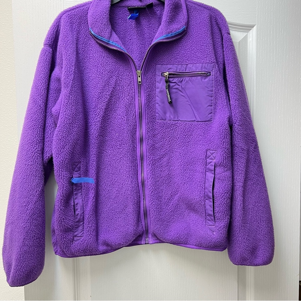Patagonia Purple Fleece Front Zip Long Sleeve Jacket Sz 12 or Large